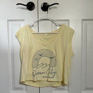 Yellow Ocean City Maryland Crop Top
